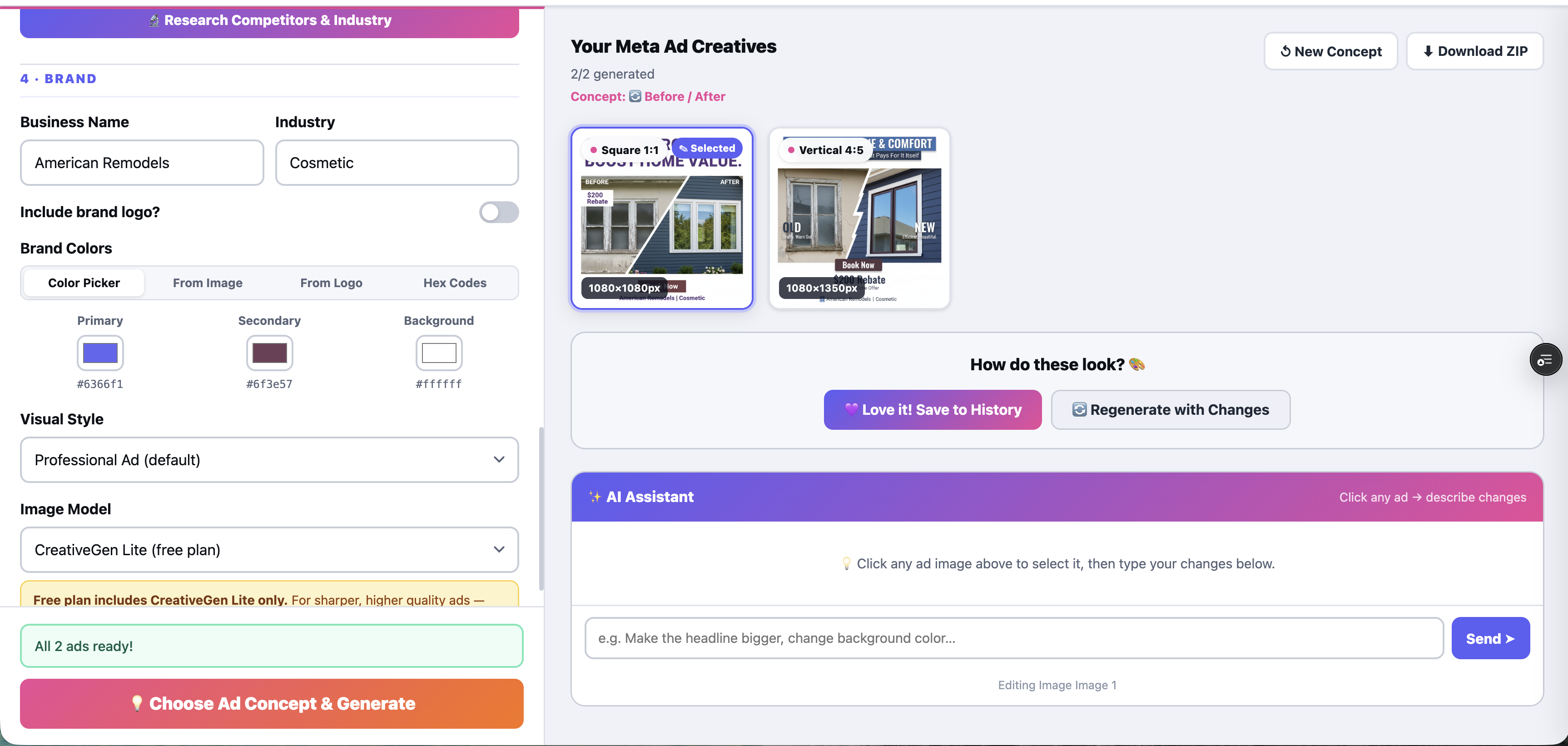 Generate and download